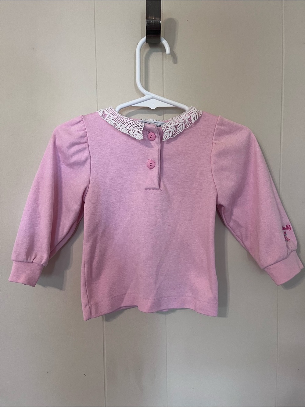 OshKosh B'gosh Light Pink Long-Sleeve Top with Lace Collar